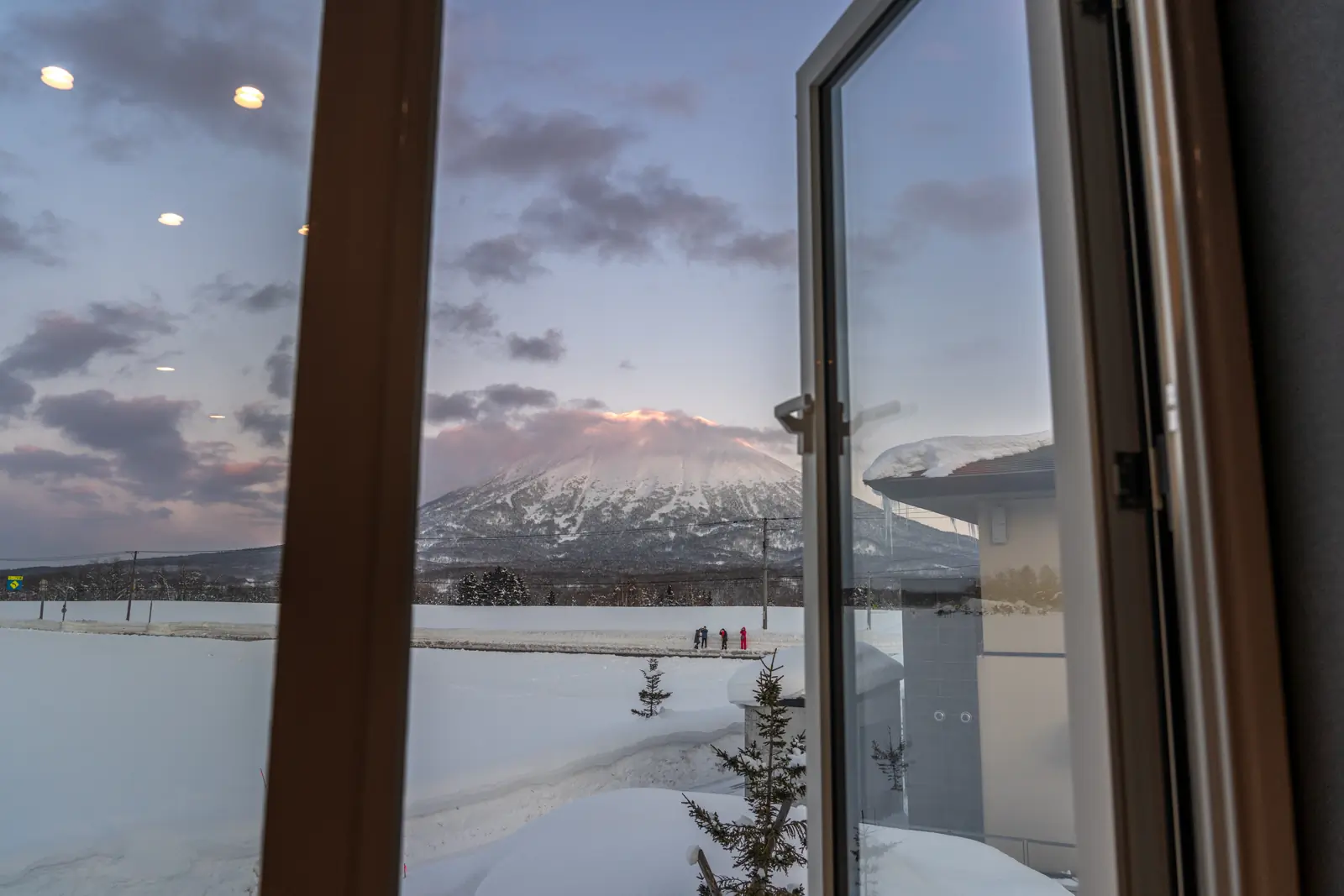The stunning view of Mt. Yotei from our hotel room at Miru Niseko