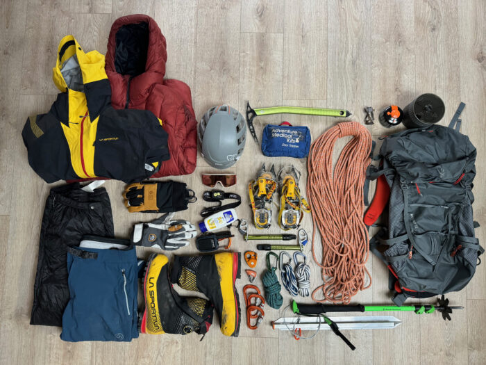 Gear to climb a volcano with