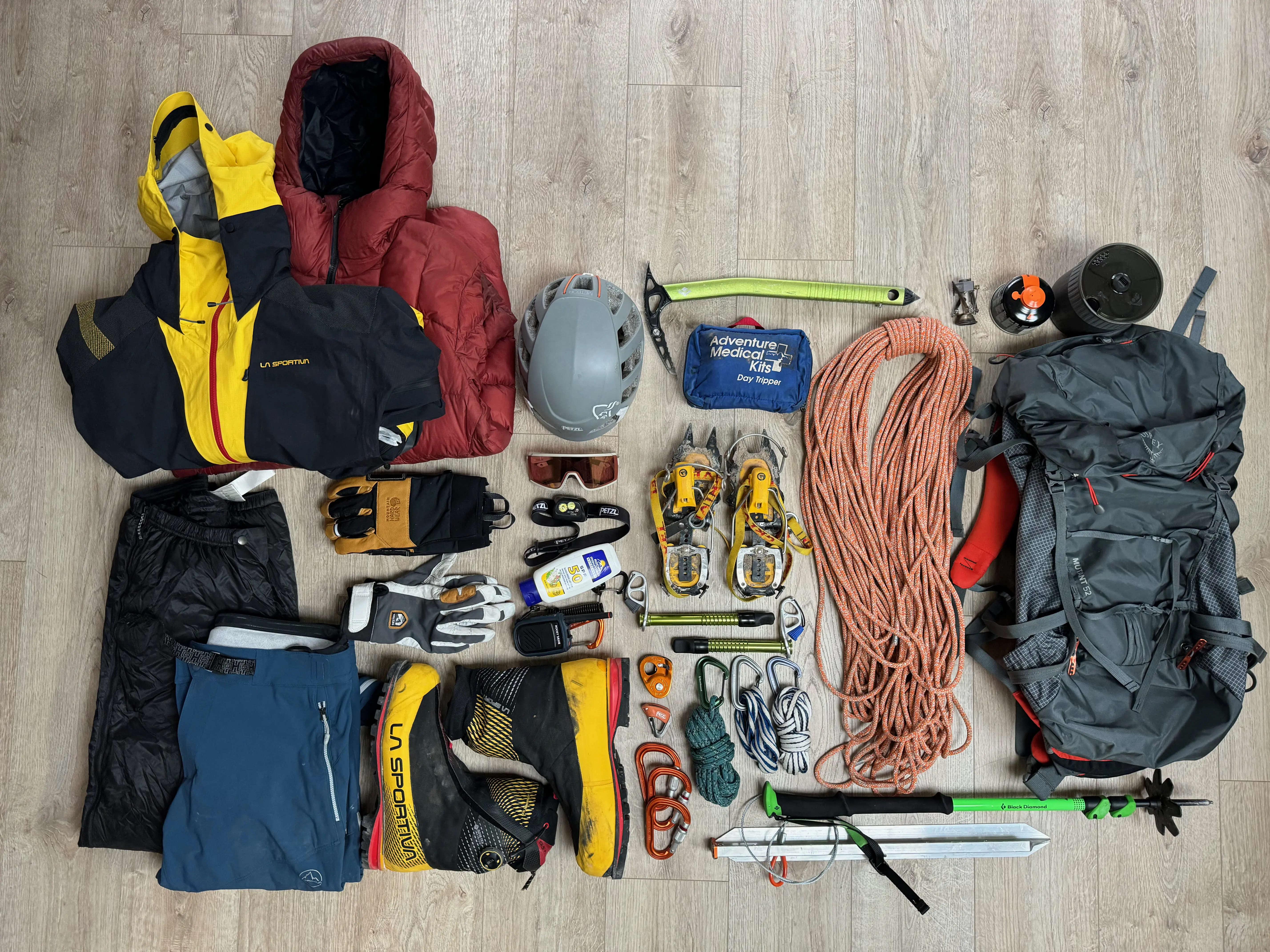 Gear to climb a volcano with