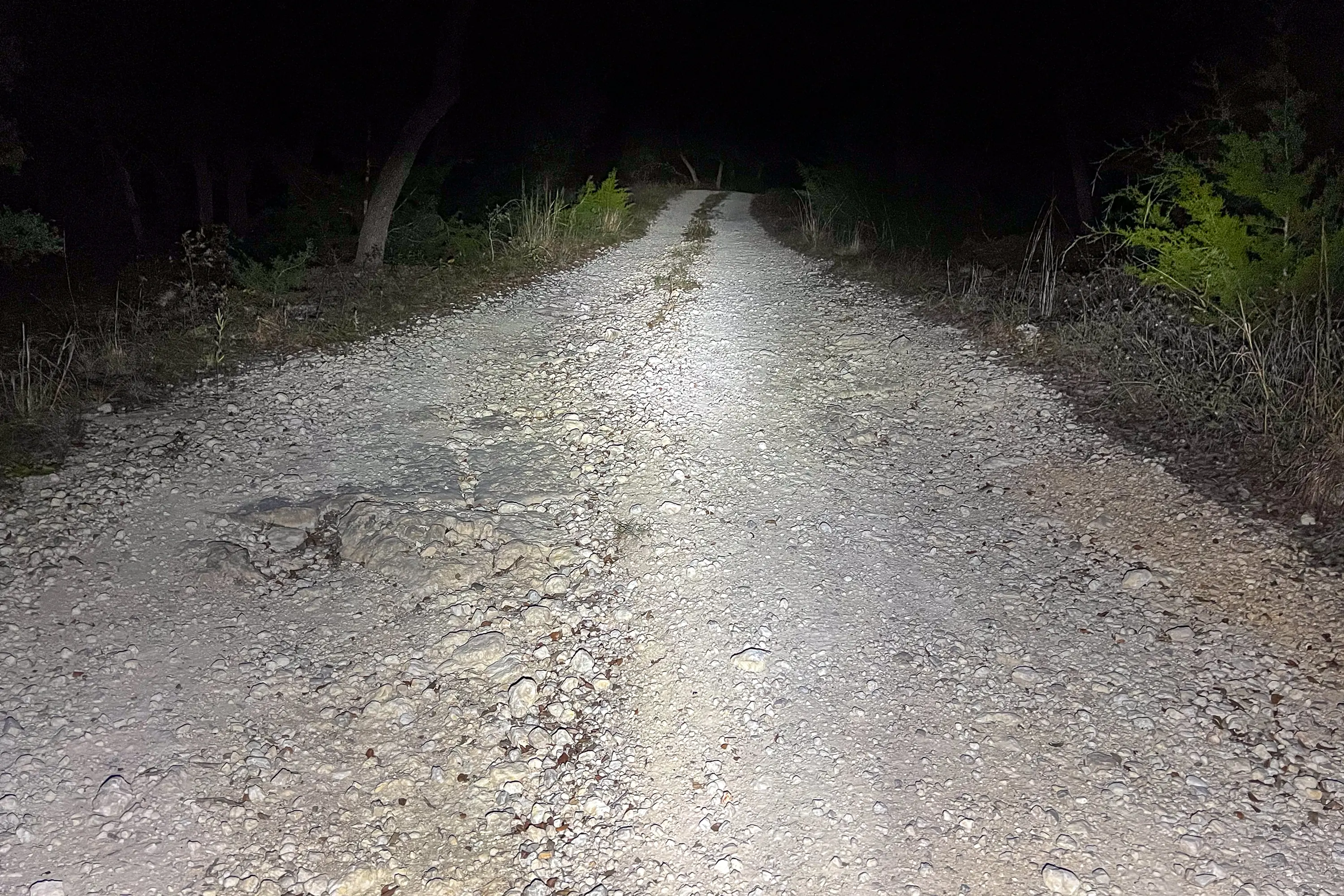 Outbound Lighting Detour bicycle light beam pattern on high setting