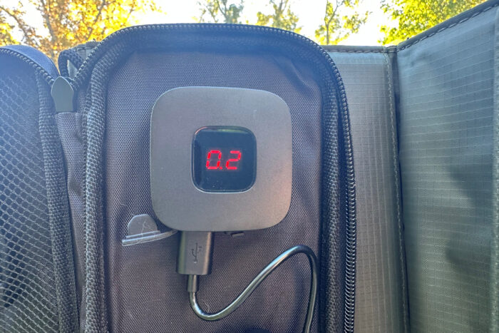 Solar panel digital readout indicating the position for better solar absorption