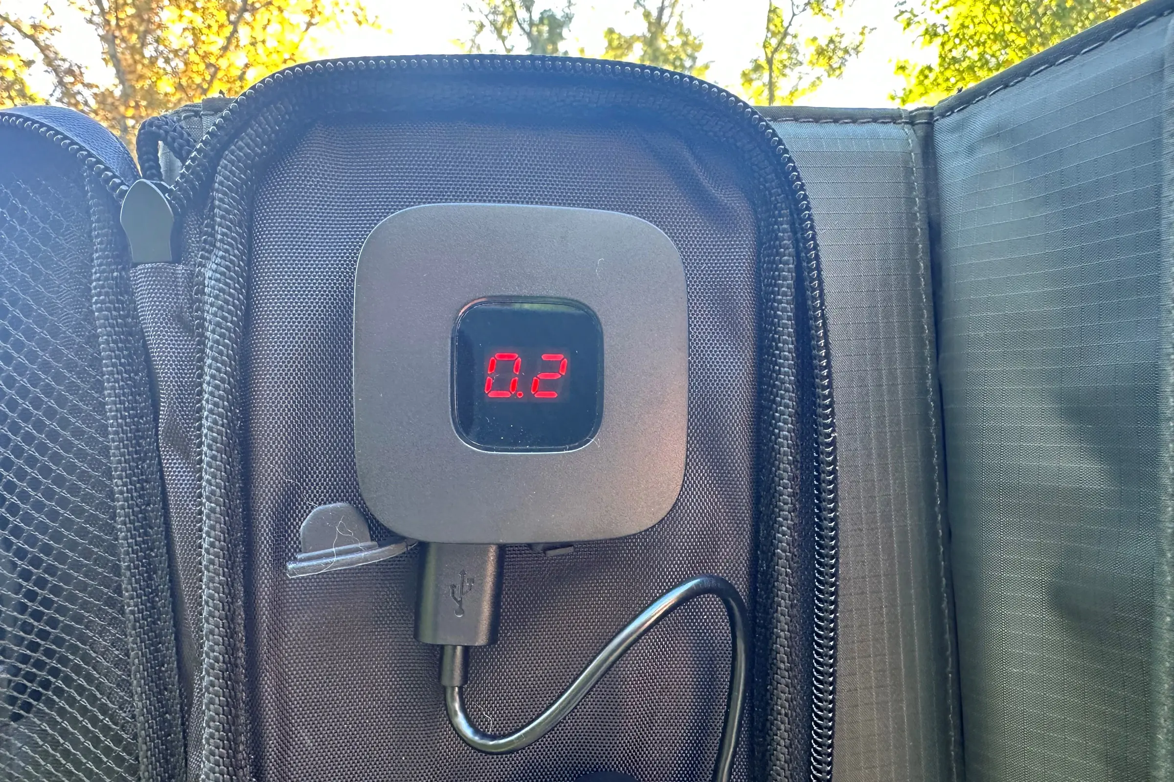 Solar panel digital readout indicating the position for better solar absorption