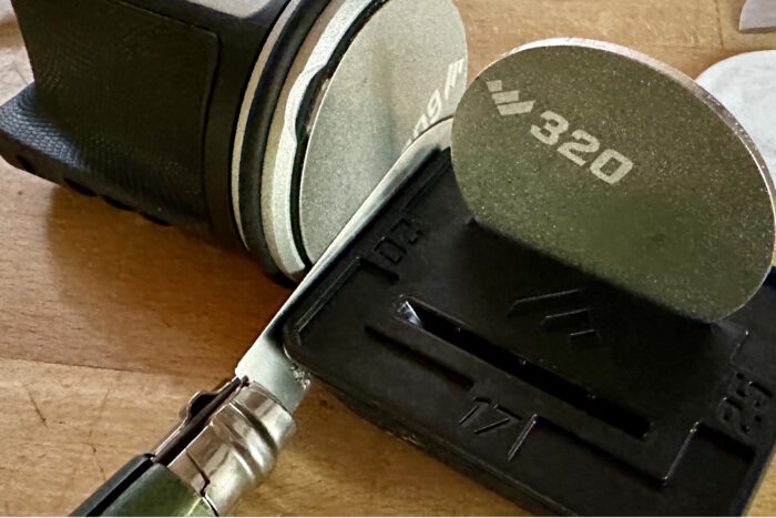 Rolling Knife Sharpener and Angle block