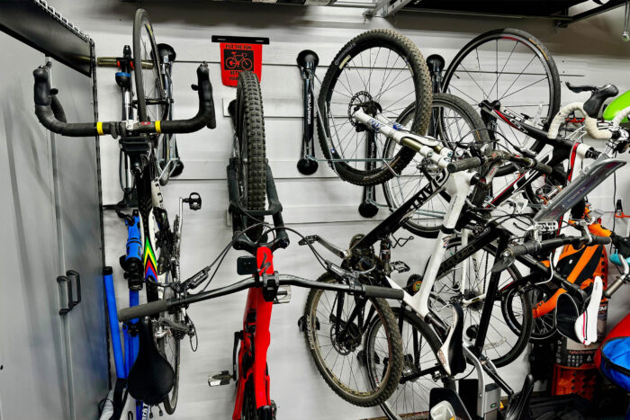 Sitka Ambient Jacket a garage full of steadyrack bike holders