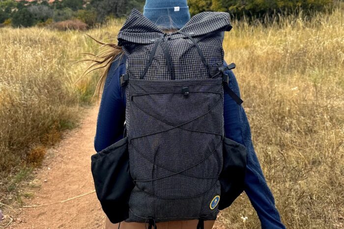 Editor Mary Murphy hiking with the Aspen pack