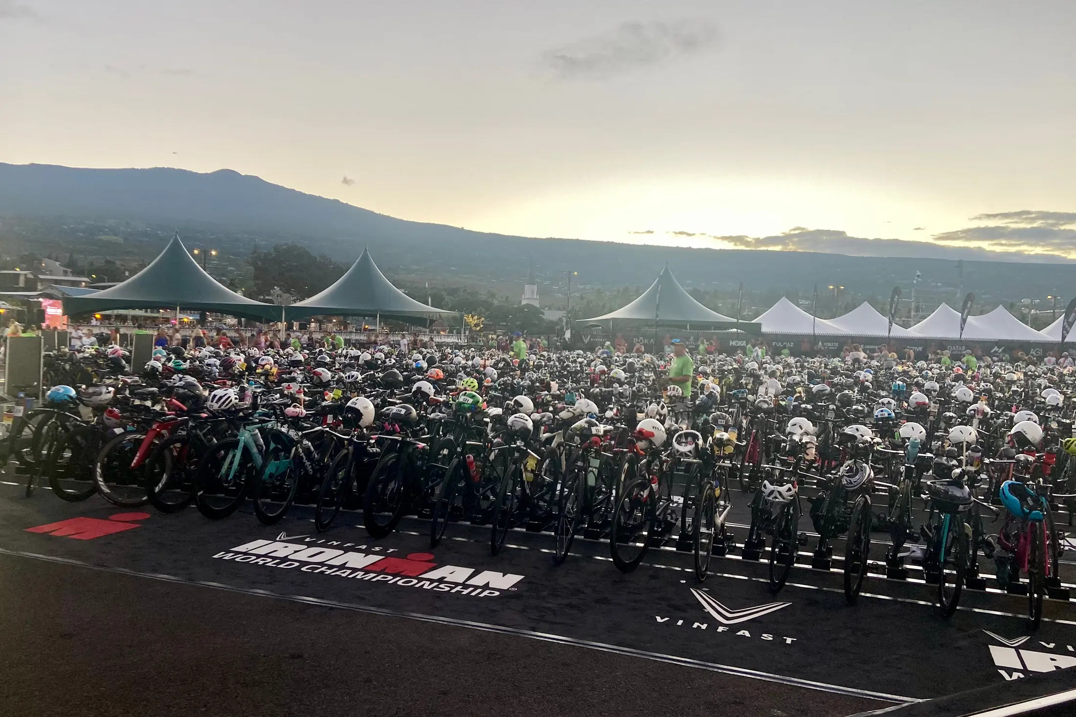 bikes lined up at women's IRONMAN world championships