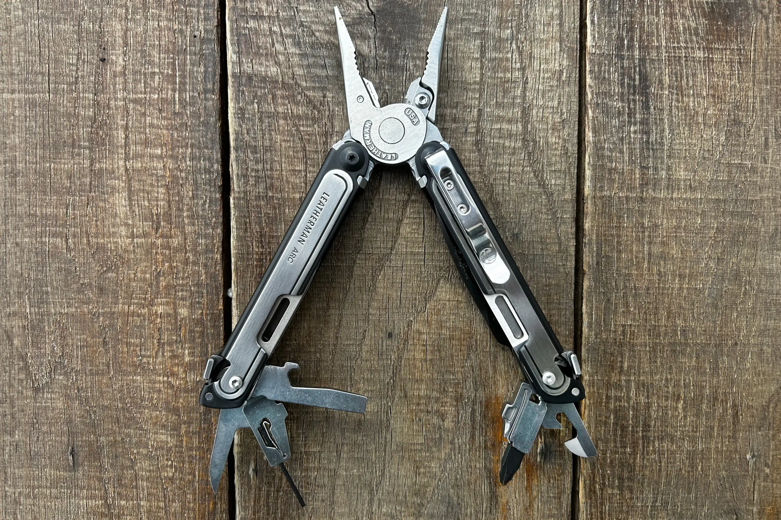 leatherman arc fanned open