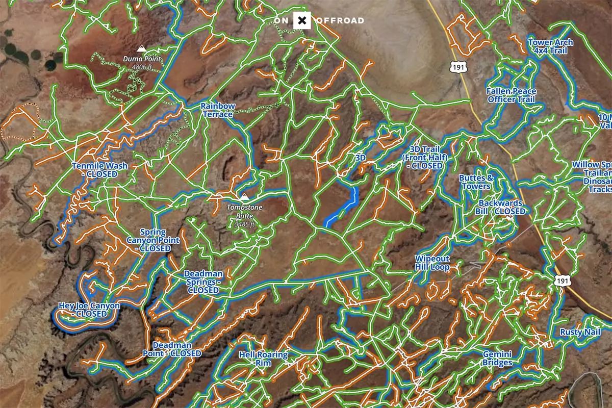 Moab trail closure map