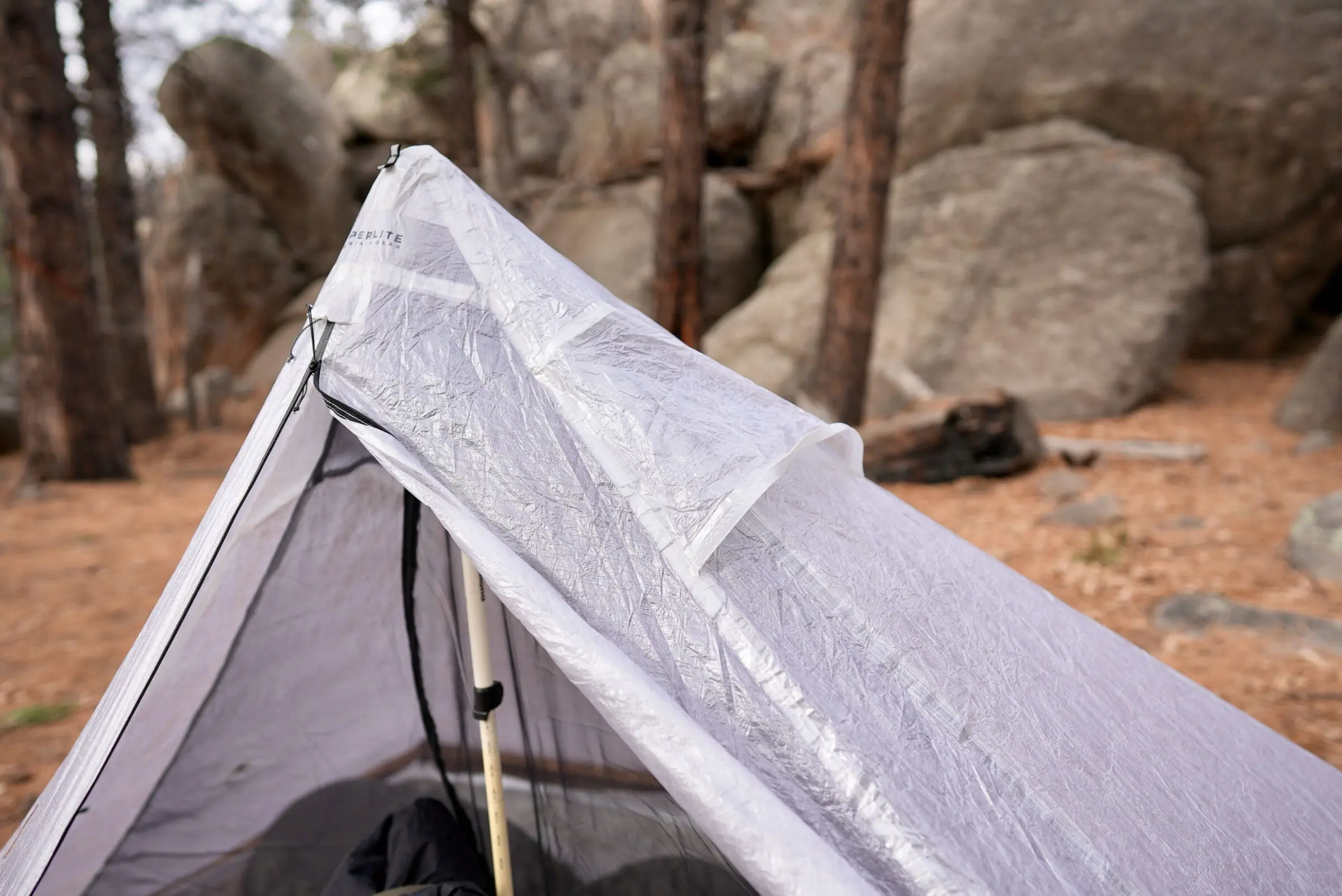 Showing the ventilation systems of ultralight tents