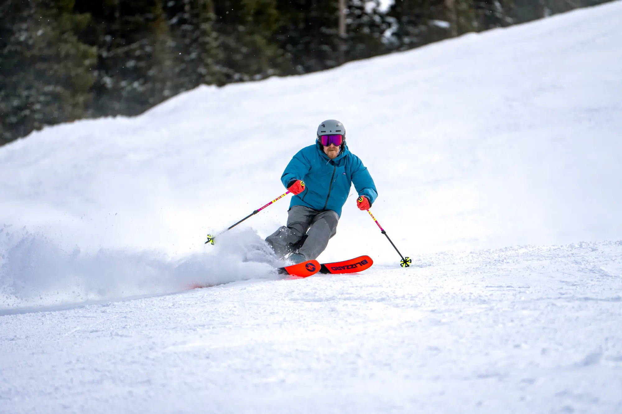 testing all-mountain skis