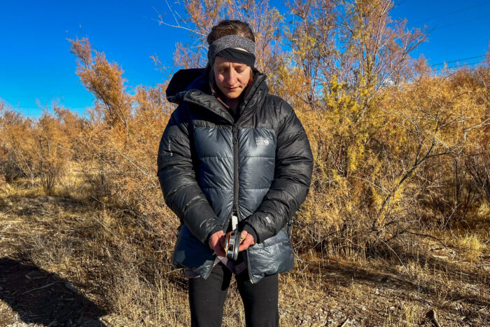 Mountain Hardwear Phantom Belay Down Parka on Lucie Hanes