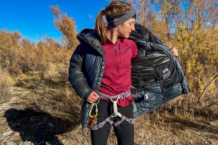Mountain Hardwear Phantom Belay Down Parka on Lucie Hanes