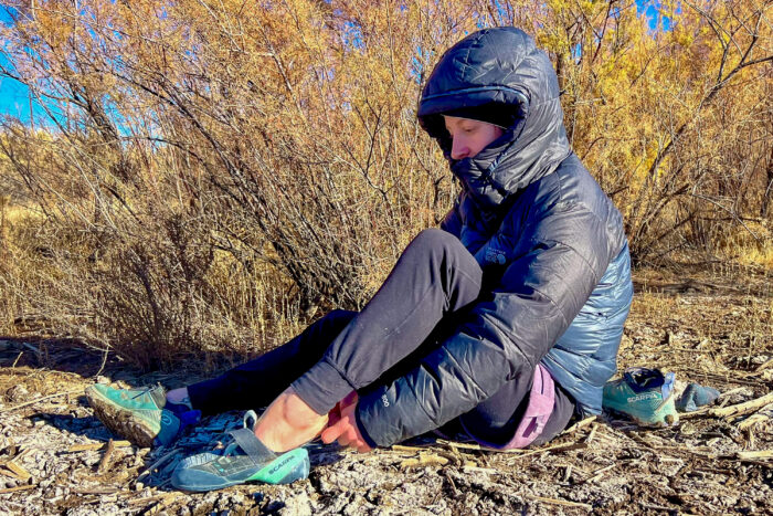 Mountain Hardwear Phantom Belay Down Parka on Lucie Hanes