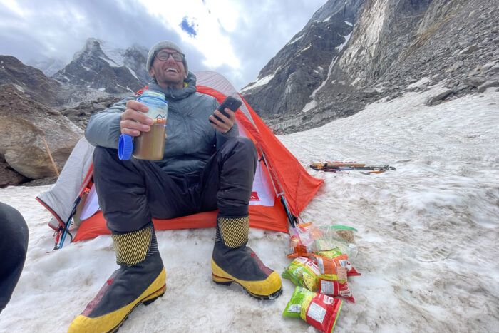 SlingFin HotBox tent on a glacier