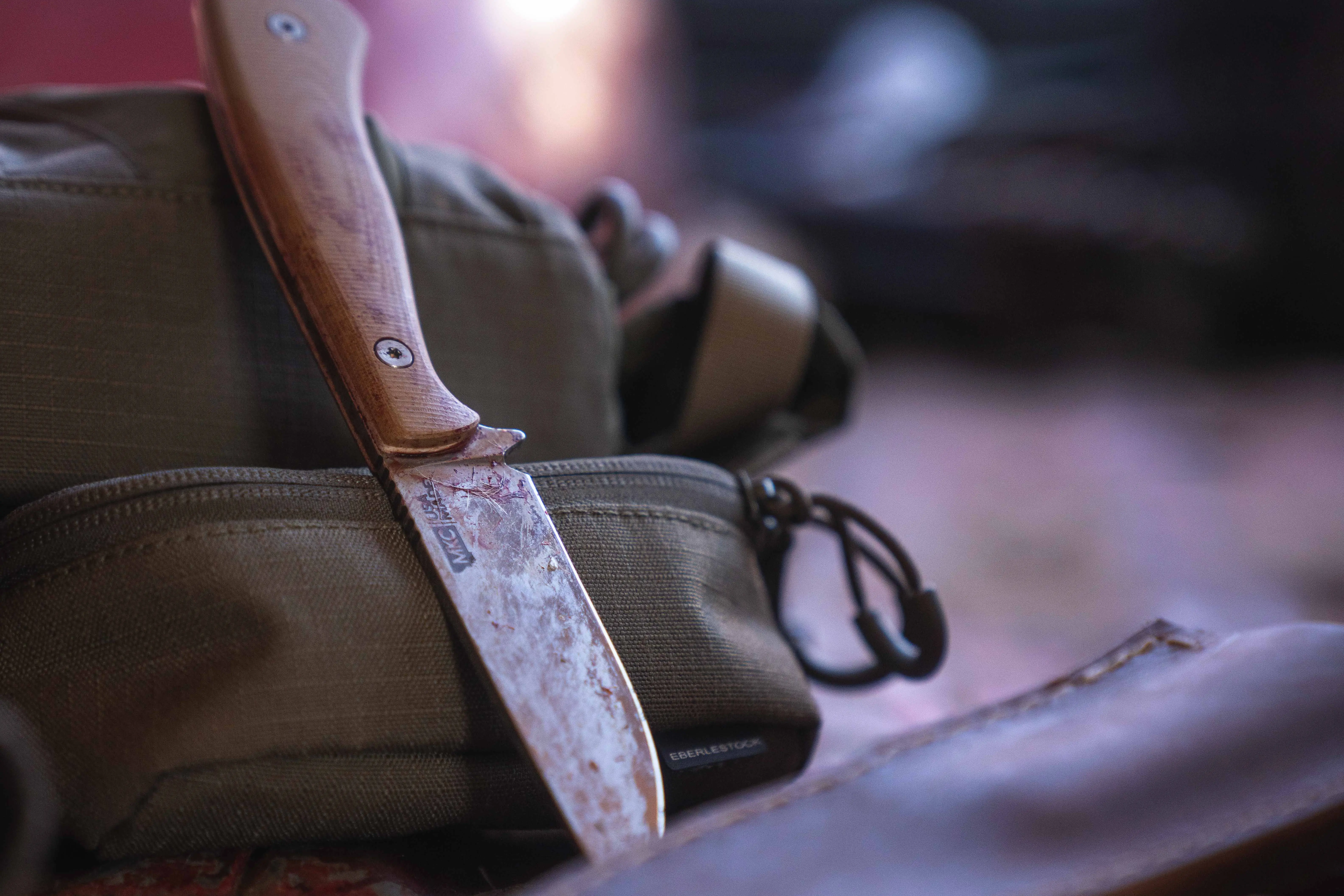 A bloodied MKC Whitetail Knife