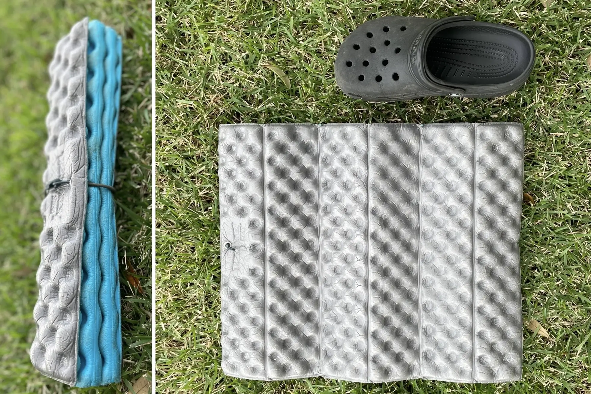 Therm-a-Rest Z Seat Cushion Insulated Sitting Pad, Size 6 Croc for scale Appalachian Trail thru-hiking gear