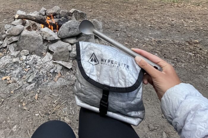 Waiting for dinner, using the Sea to Summit Alpha Light Spoon - Long