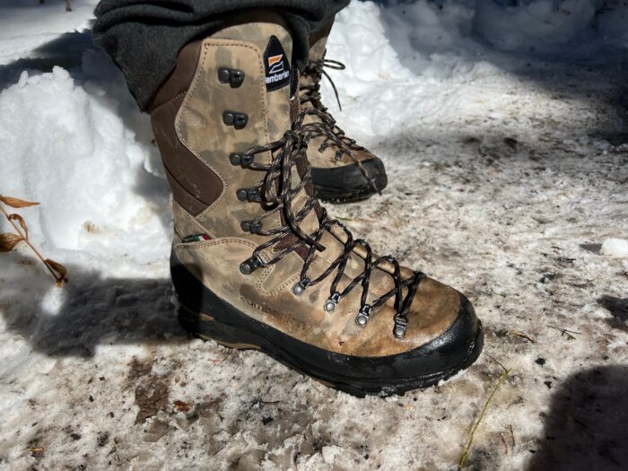 The Zamberlan Sawtooth GTX in snow