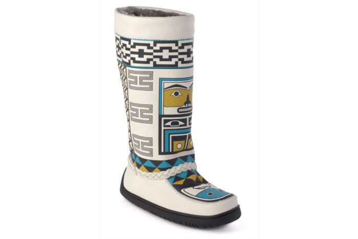 a Tamarack boot from Manitobah's Artist Series