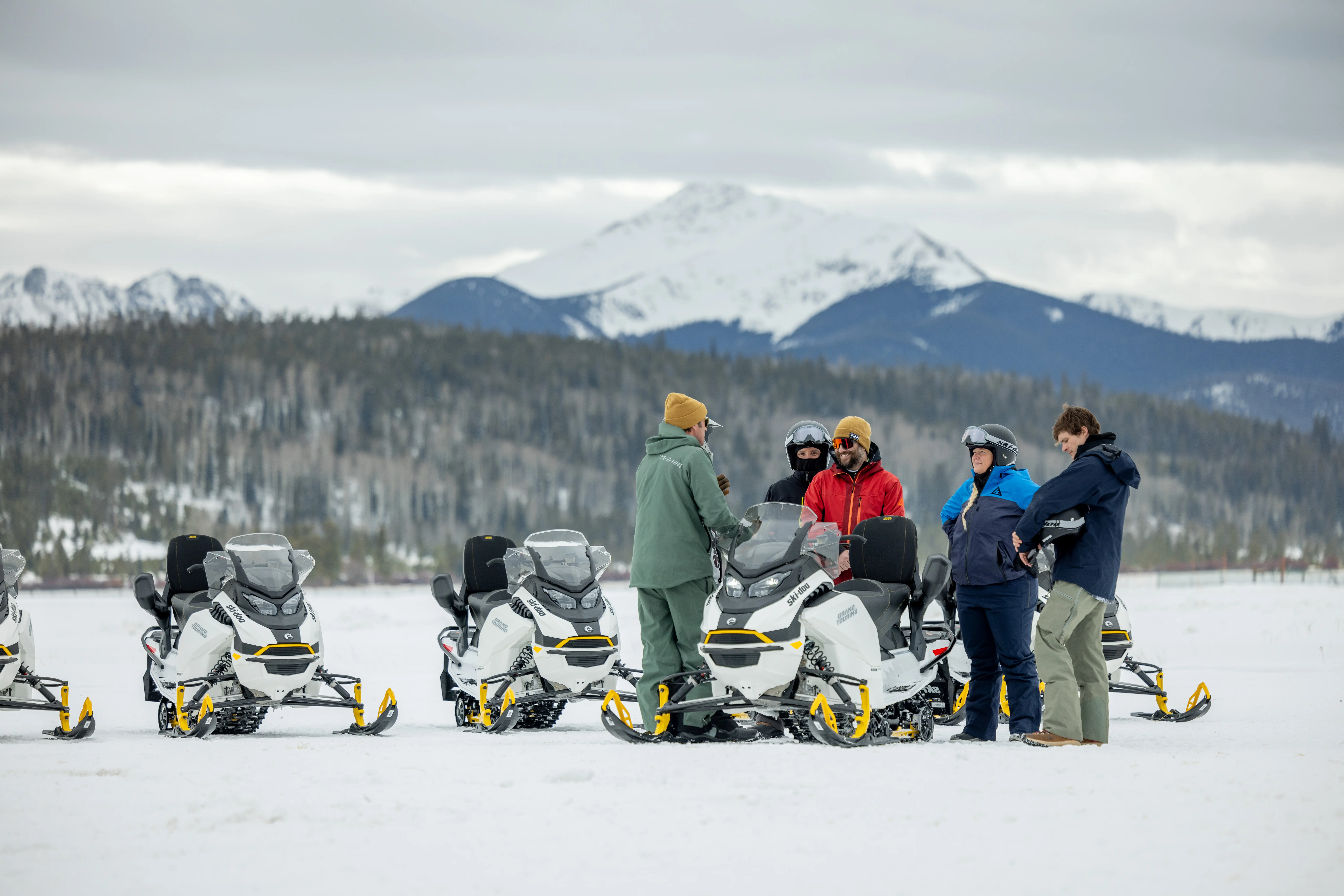 Ski Doo Grand Touring electric snowmobiles; (Photo/Ski Doo)