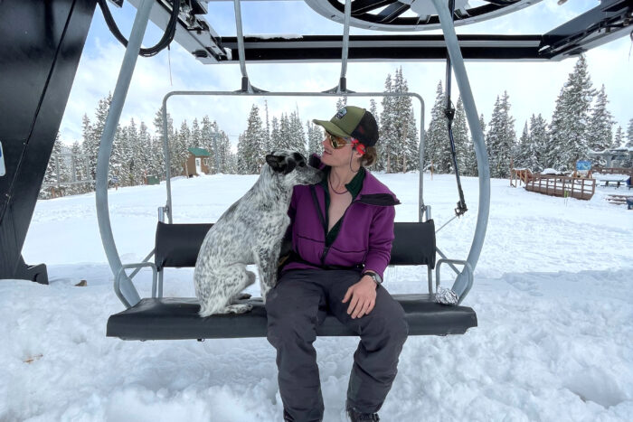 Skiing with dogs