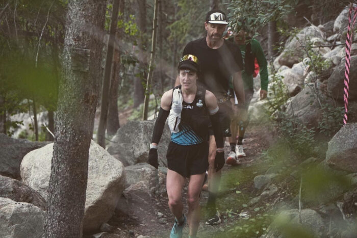 Lucie Hanes finishing the Leadville 100