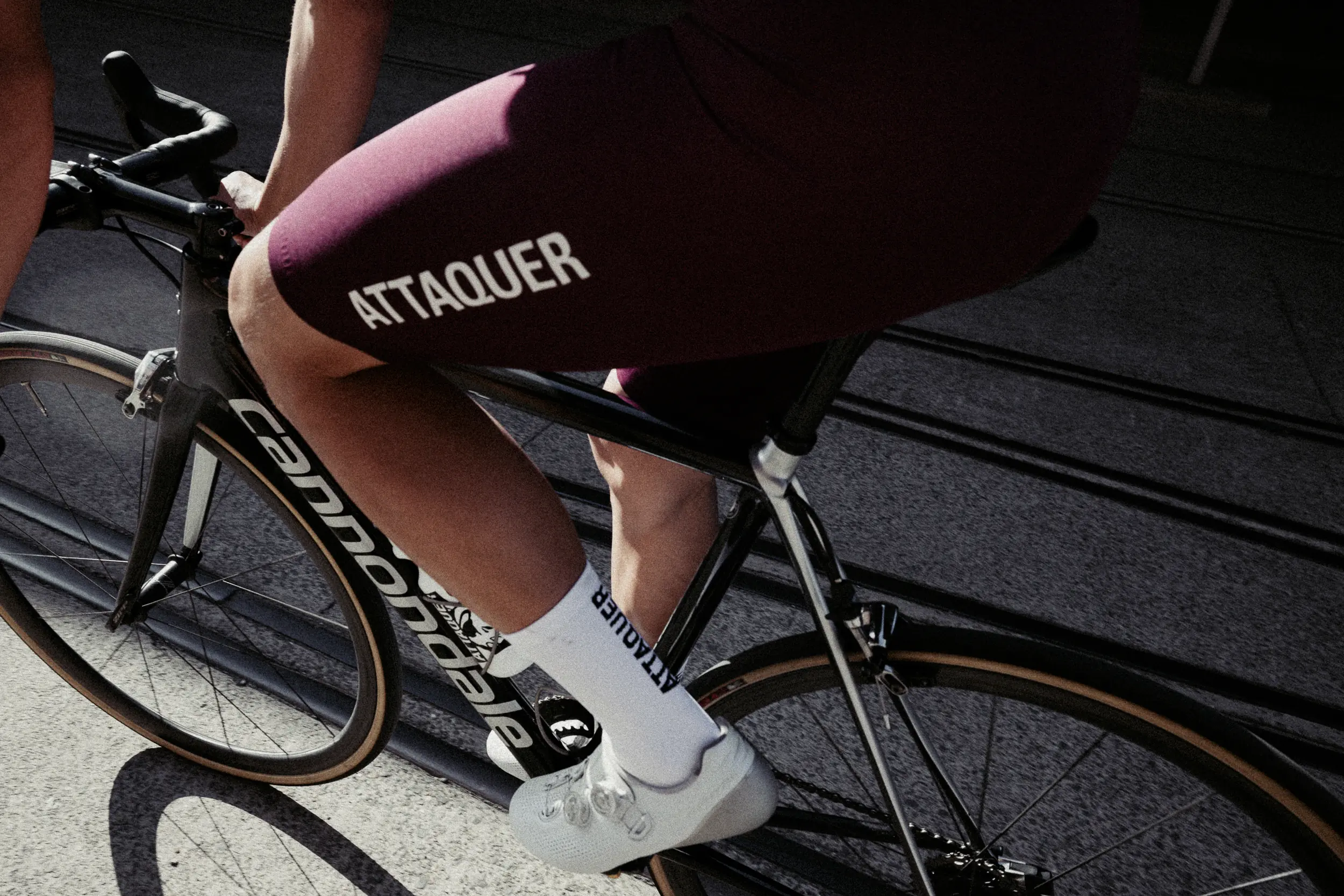 Attaquer Race Bib Shorts on cyclist