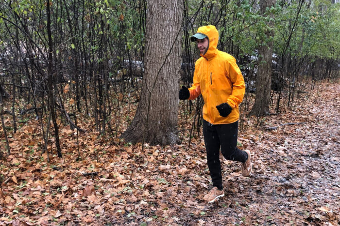 Running Through Woods With Shell+Jacket