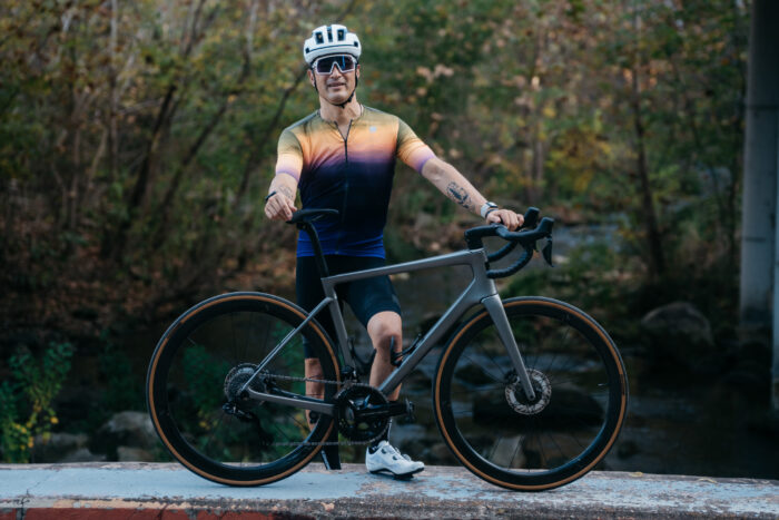 Cycling Editor Seiji Ishii with the ENVE Melee road bike
