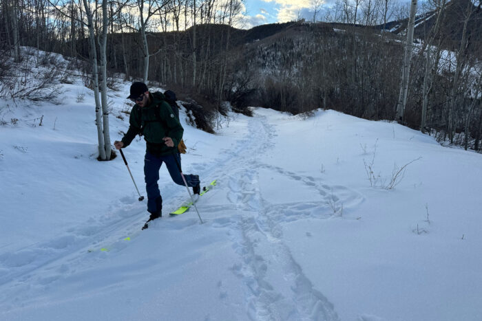 Scarpa F1 XT paired with Transalp 92 CTI’ skis