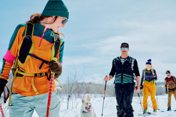 Smartwool baselayers while snowshoeing