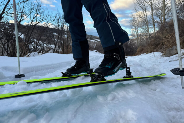 Testing the Scarpa F1 XT touring boots paired with Transalp 92 CTI’ skis