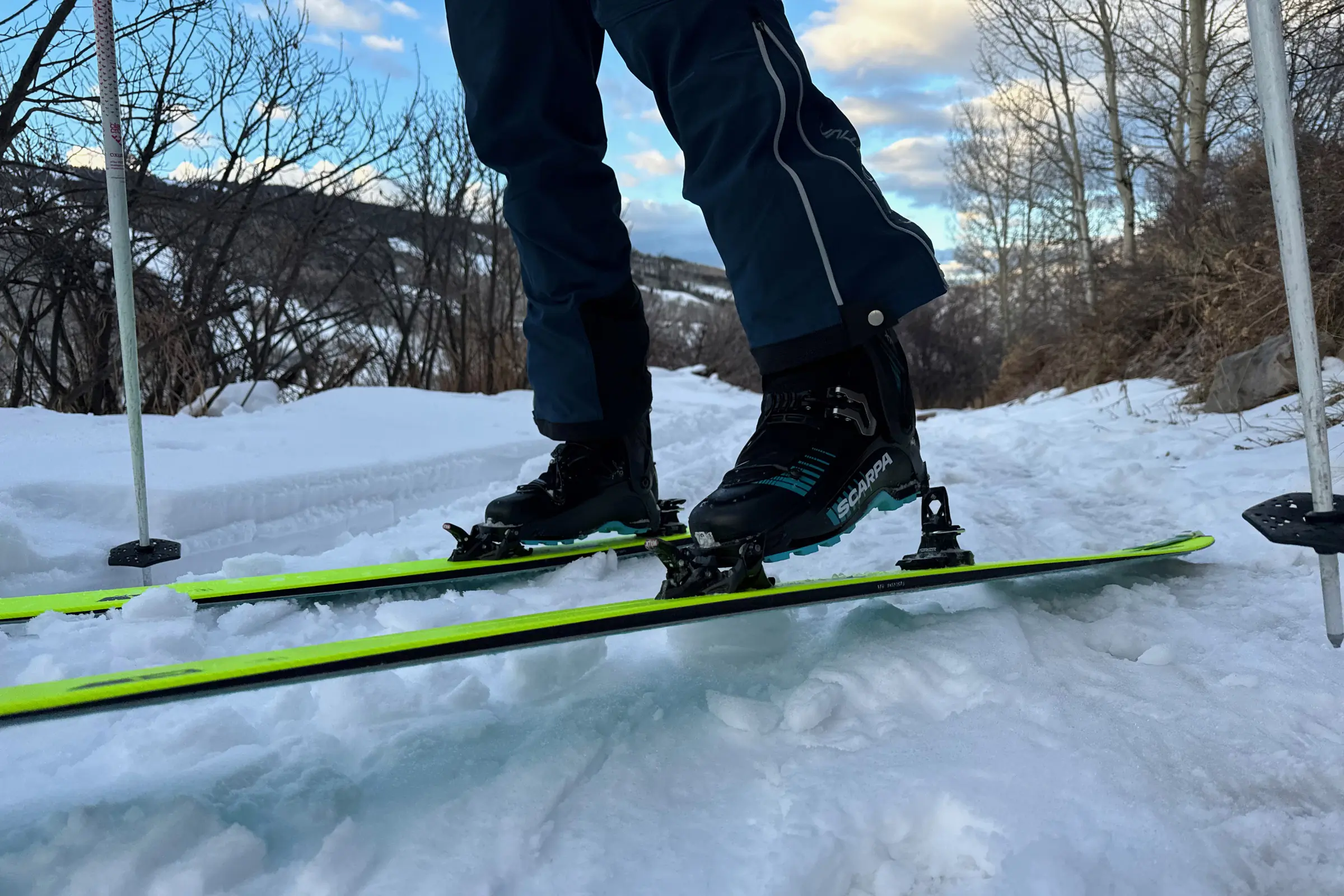 Testing the Scarpa F1 XT touring boots paired with Transalp 92 CTI’ skis