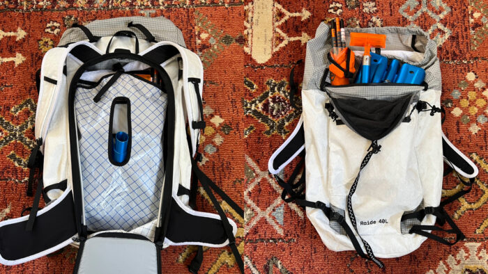 Raide Research LF 40L backcountry ski pack