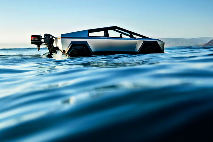 Tesla cybertruck boat