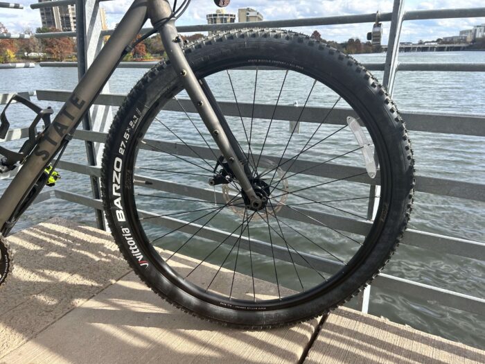 State Bicycle Co. 4130 All-Road front 650b wheel