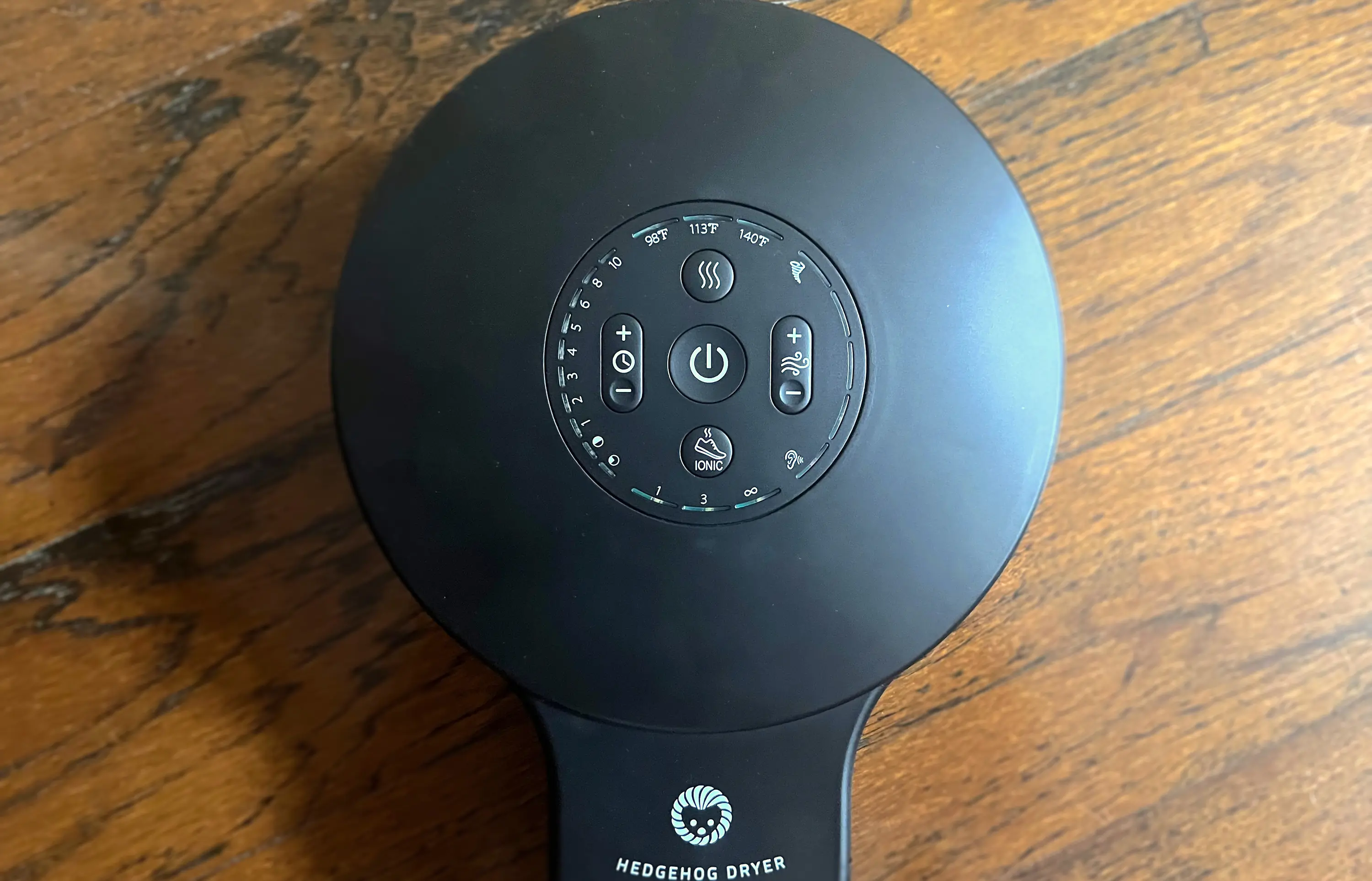 the buttons on the front of a boot dryer