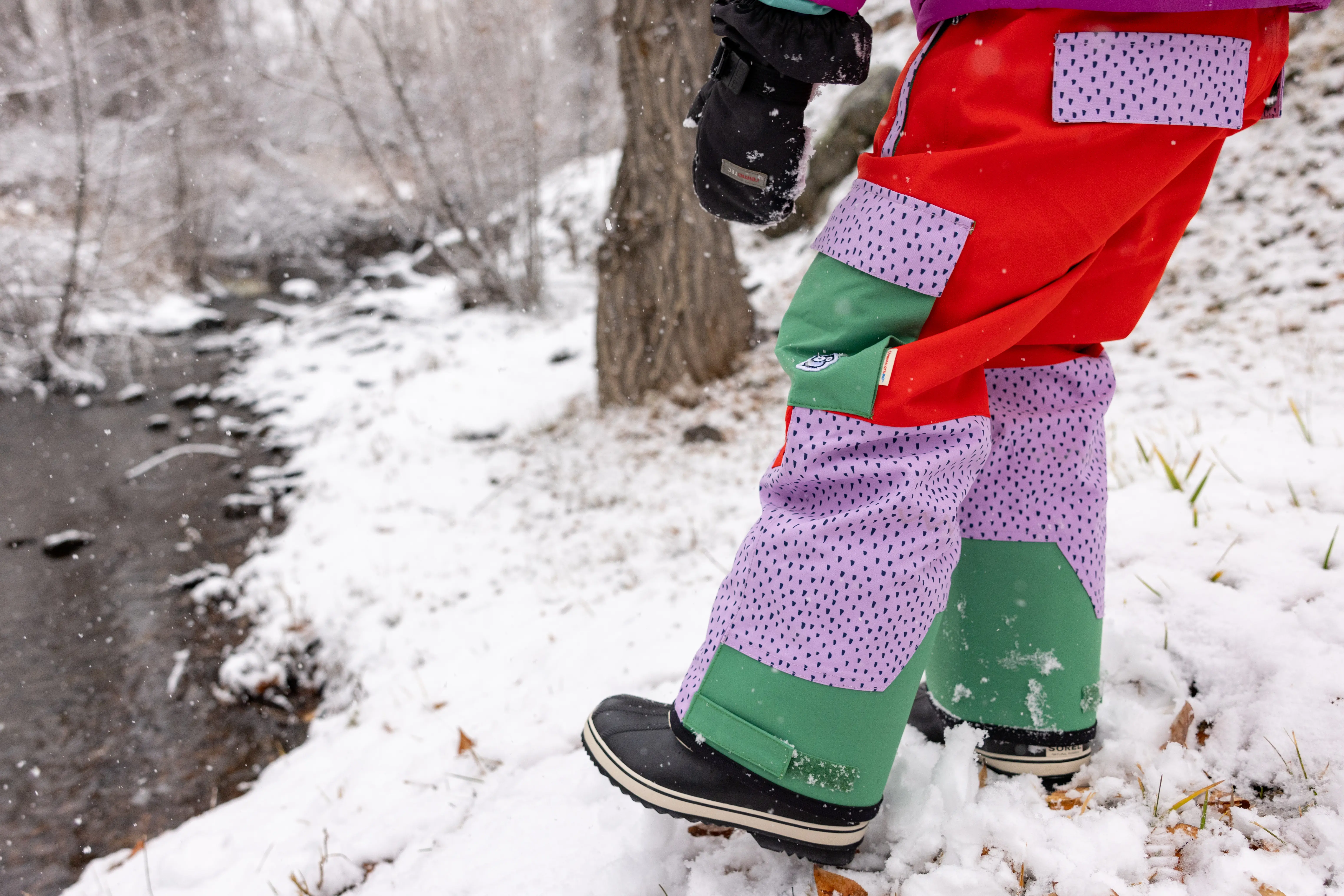 young girl in wintry woods