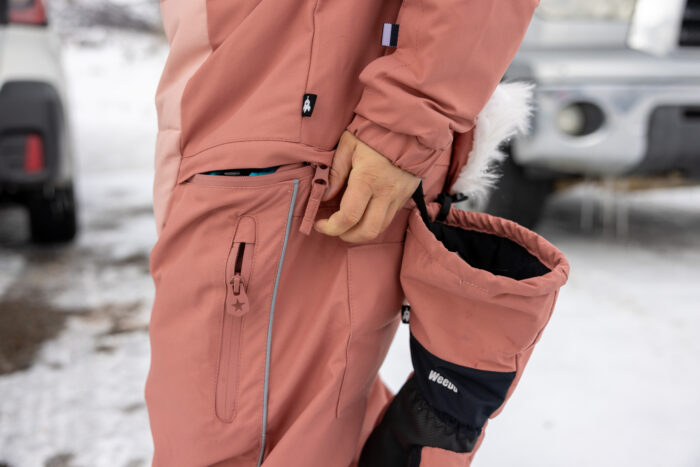 dropseat zipper on snow one-piece for kids 
