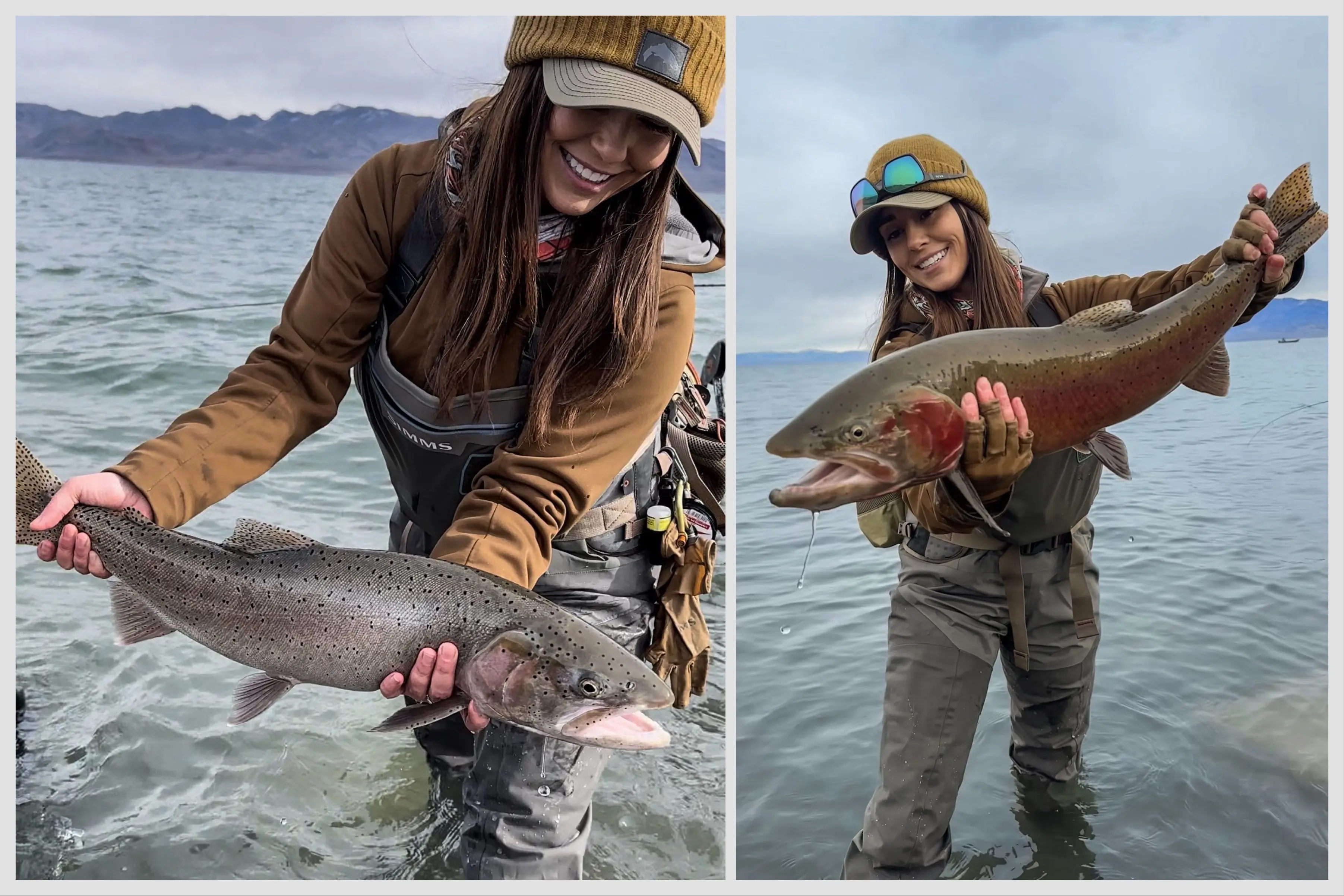 Author searching for the best subjects to test knives on at Pyramid Lake