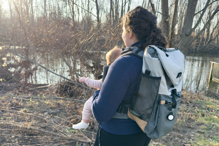 Hatcher Pack Adventure Diaper Bag for baby carrying