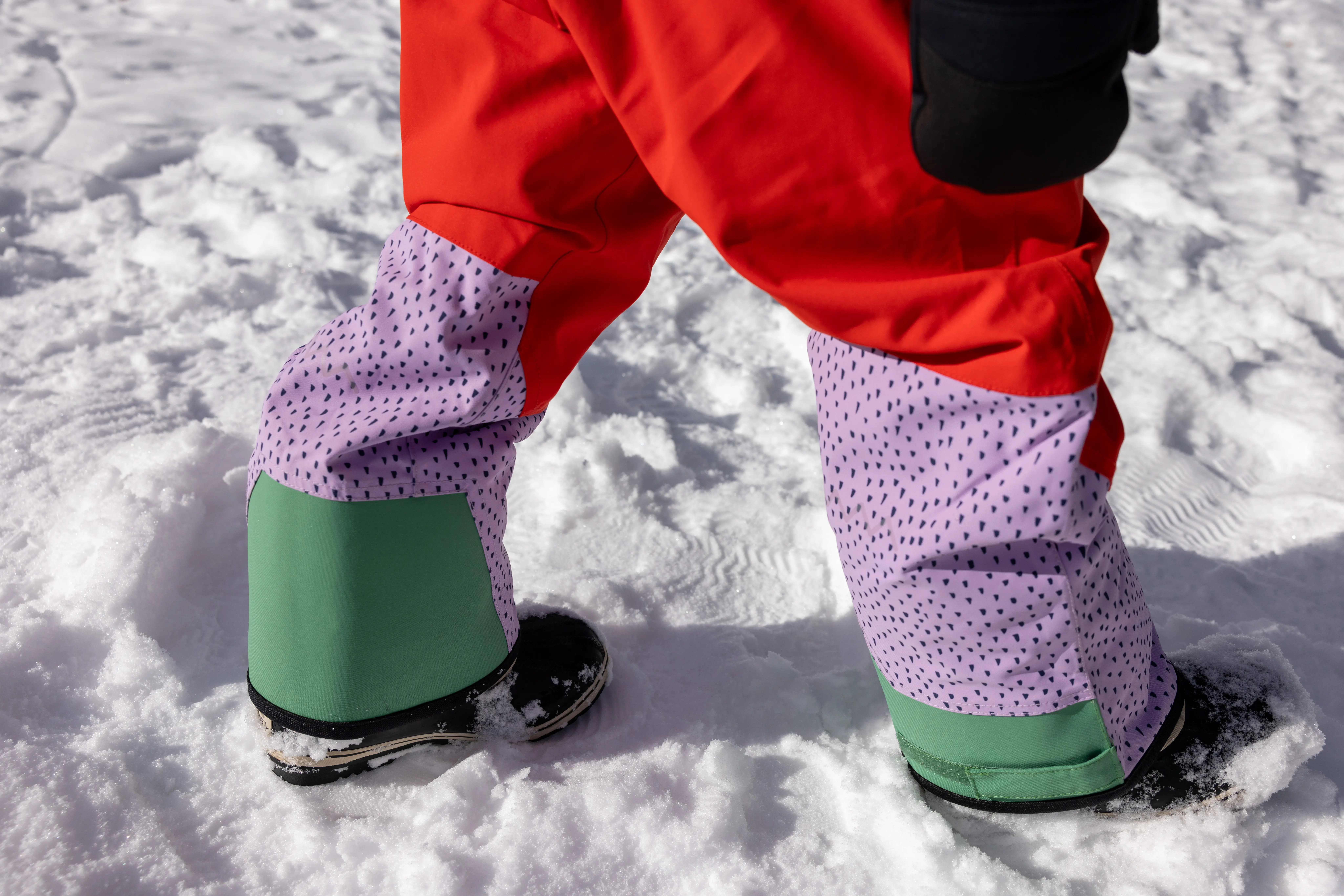 reinforced hems on winter snow pants for kids