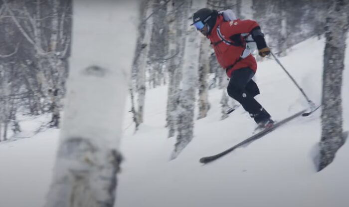 Vasu Sojitra skiing at Gulmarg in Aikyam