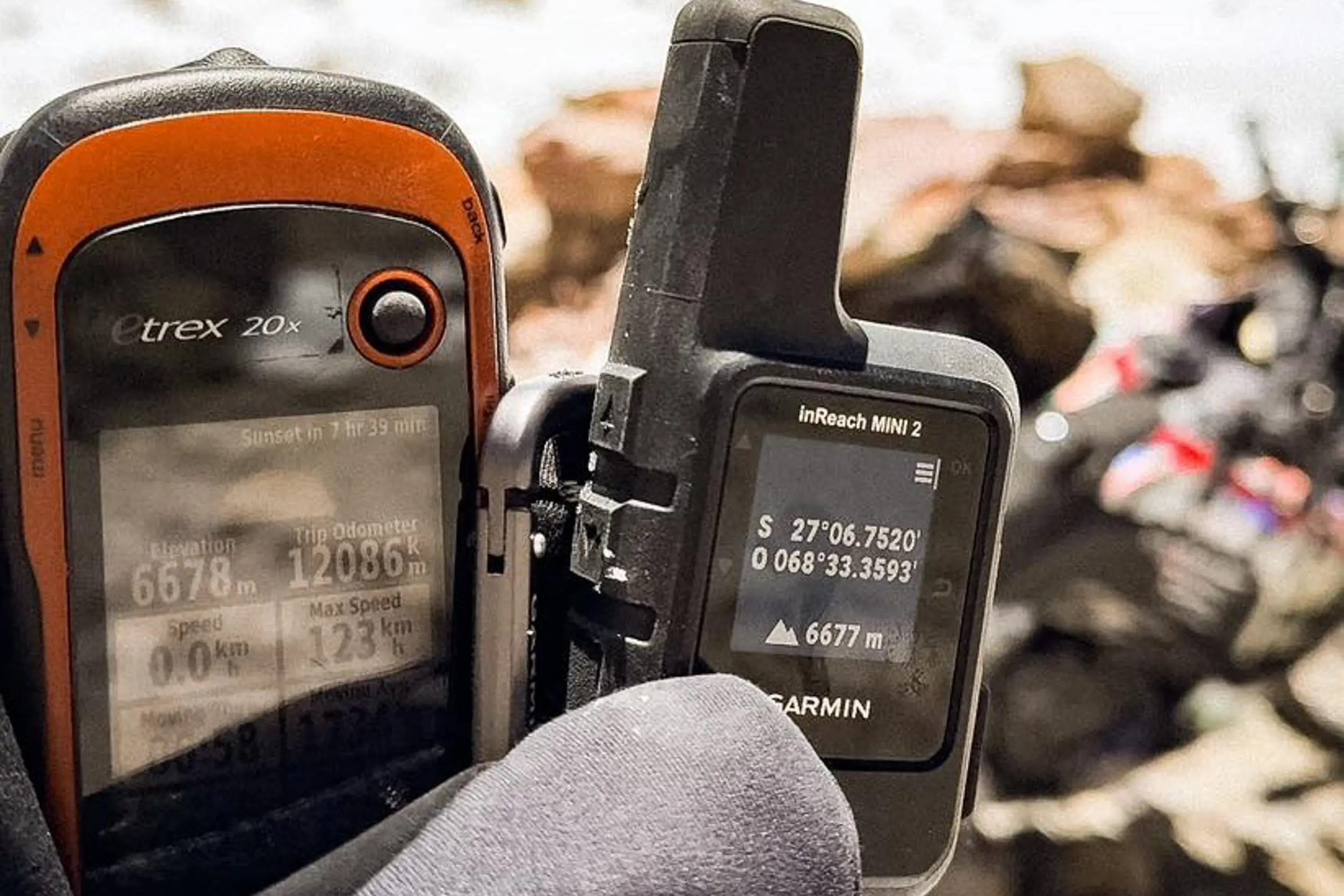 GPS showing Pol Tarrés ADV motorcycle world altitude record