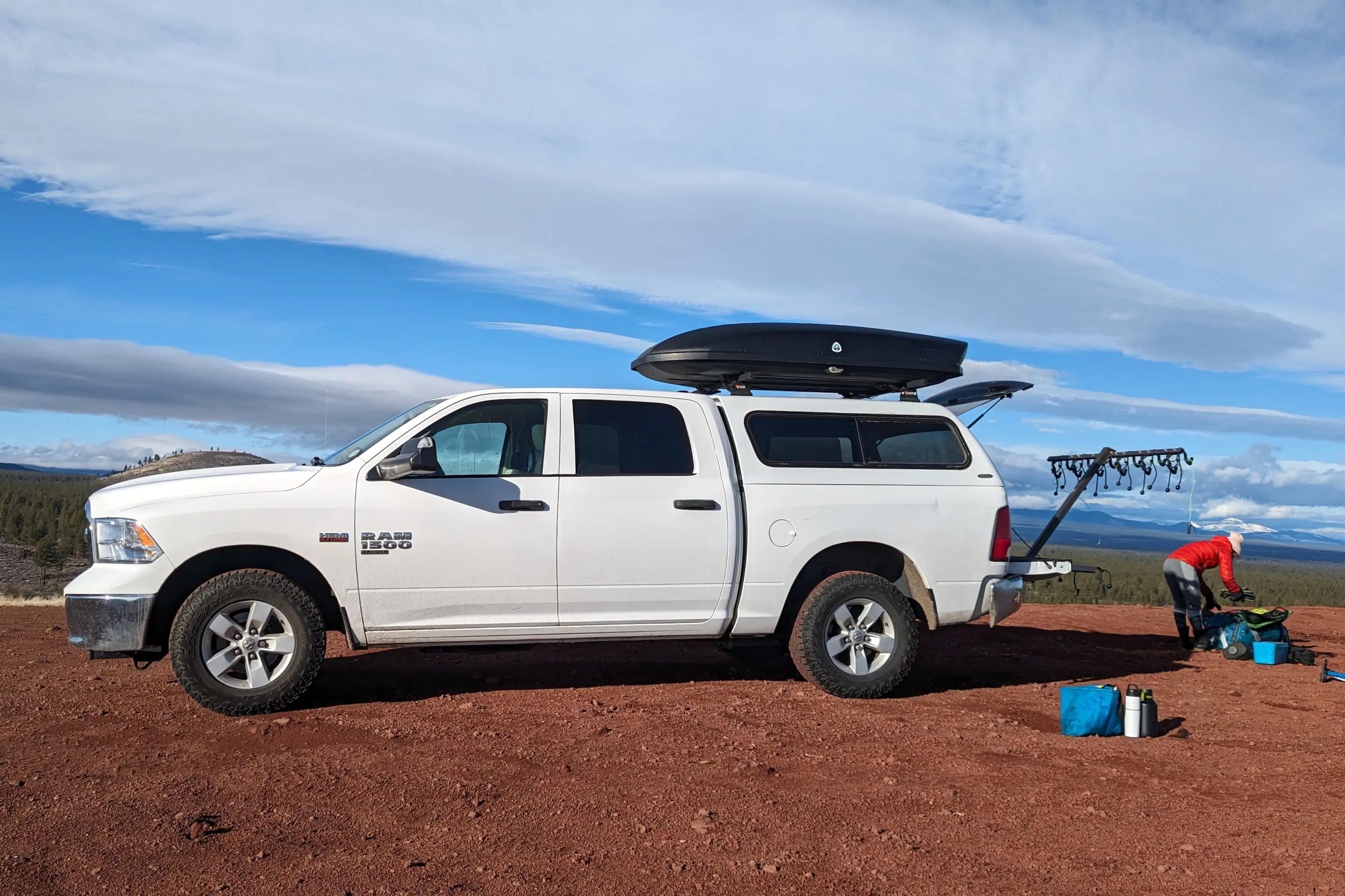 Loading up the truck after camping out with the Lolo 6-Bike Rack