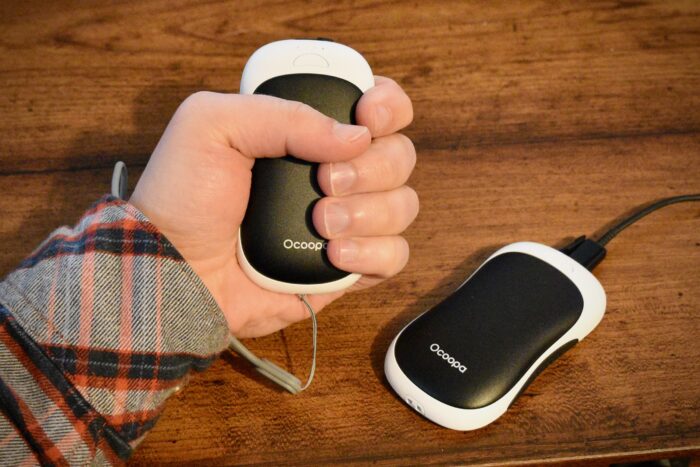 close up view of the Ocoopa UT3 Pro Magnetic Rechargeable hand warmers