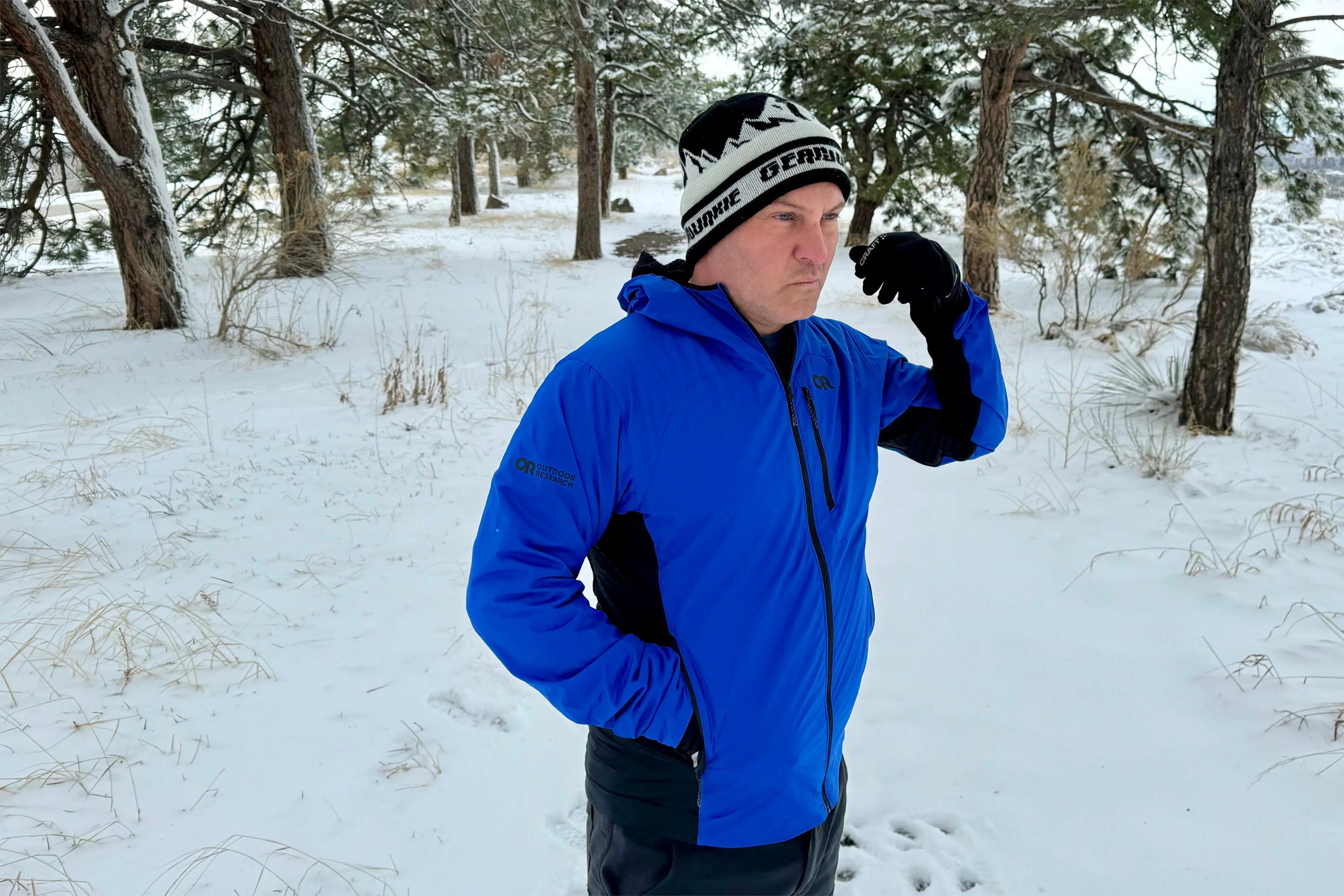 author posing in Deviator Hoodie
