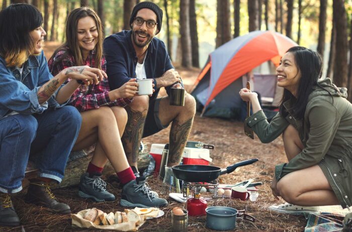 friends camping