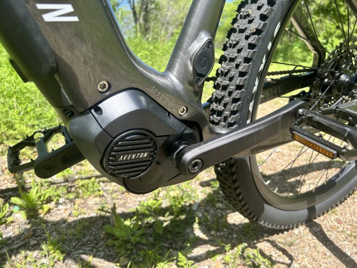 Aventon's a100 mid-drive motor on an Aventon Ramblas e-MTB.