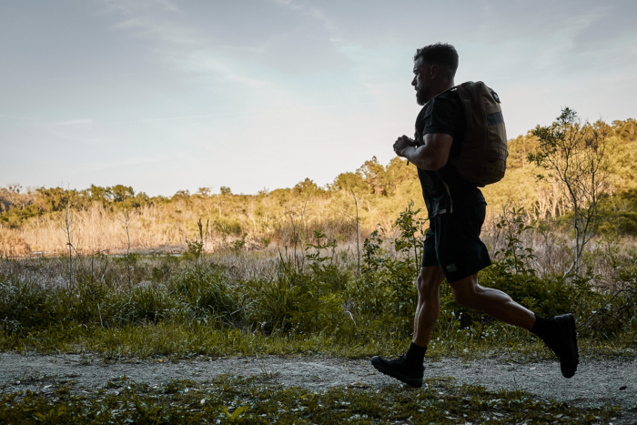 Man rucking on a trail